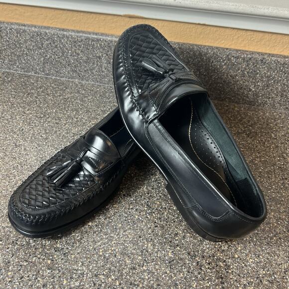 BASS G.H.Bass & Co Mens Sz 11.5 M Black SlipOn Tassel Woven Leather Dress Loafer main image 8